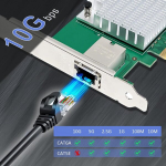 Glotrends St7443 10 gb rj45 ethernet v&otilde;rgukaart marvell aqc113 kontrolleriga, pcie 4.0 x1/3.0 x4 liides, toetab mac os/windows/linux/esx