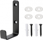 Comioke vastupidav seinakonks, 1 tk, mustad universaalsed J-konksud kruvimiseks, seinale kinnitatav riidepuu, mustad J-konksud, seinakonksud, riidekonksud