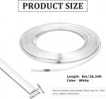 Meyuxg isekleepuvad dekoratiivliistud, 8 m x 8 mm x 2,8 mm seinakatted, isekleepuvad, pvc laeliistud, isekleepuvad seinakatted, sobivad seinale, kapile, vannituppa, magamistuppa (valge-8 m-8 mm)