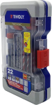 Tivoly Ranger 11901170061 22-osaline komplekt plaatidele, betoonile, puidule ja 3 s&uuml;gavuspiirajat puurile, l&auml;bim&otilde;&otilde;t 3 kuni 12 mm, punane/hall