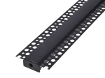 Komplekt: Alumiiniumprofiil kipsplaadi jaoks 20mm LED ribade jaoks - must - 2m