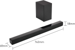 Panasonic sc-htb150 juhtmevaba ja juhtmega soundbar koos juhtmevaba bassik&otilde;lariga, 2.1 kanalit, soundbar k&otilde;lar, 100 w, bass reflex, hdmi, must
