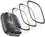 Vancle Fitbit Versa 4 &uuml;mbris, 4 tk t&auml;ieliku kattega kaitsekile, k&otilde;va Pc kaitseklaas Fitbit Sense 2 jaoks (4 tk l&auml;bipaistvat)