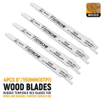 Hoteche 10-osaline saelehtede komplekt saagidele, 2 tk 6 tolli X18tpi, 4 tk 6 tolli X6tpi, 2 tk 6 tolli X10tpi, 2 tk 8 tolli X6tpi, must ja valge, topeltvahust pakend, puidule ja