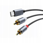 Audio kaabel Usb C kuni Rca Dvd, v&otilde;imendi, k&otilde;lari, auto stereos&uuml;steemi jaoks 1m