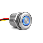 Obeaming 12 V dimmerel mootorhome'ile, paadile, alumiiniumist nupp Pwm dimmerl&uuml;liti, 22 mm kinnitusavaga sinise taustvalgustusega Led-ribale, 12 V Led halogeenpirnile, 6 A h&otilde;bedane