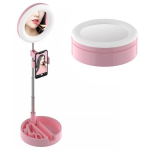 Peegel telefonihoidjaga, r&otilde;ngaslamp, valgustav kosmeetiline peegel, Make up LED Tik Tok Ring Light