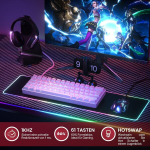 Gk61 kiirvahetusega mehaaniline m&auml;nguriklaviatuur - 62 klahviga mitmev&auml;rviline rgb led taustavalgustus pc/mac m&auml;ngijatele - iso saksa paigutus (gateron Optical Yellow, White)