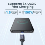 Usb c kaabel, rampow type c laadimiskaabel, superspeed usb 3.0 andmekaabel ja qc 3.0 kiirlaadimiskaabel, nailonpunutis, &uuml;hildub samsung galaxy s21/s10/s9/s8/a51/ipad pro 2021/huawei p30 pro, 3 m