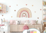 Seinakleebis Rainbow Boho Hearts &ndash; laste- ja beebituppa