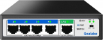 Goalake unmanaged poe+ switch 5 porti (4&times;poe+ 802.3af/at, 1&times;uplink) - 52w koguv&otilde;imsus, 100mbps, ai extended 250m - ideaalne ip-kaameratele, p&auml;&auml;supunktile - laua-/seinakinnitus, plug & play