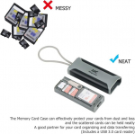 Jjc m&auml;lukaardi &uuml;mbris Usb 3.0 multifunktsionaalse kaardilugejaga, &otilde;huke kaasaskantav reisihoidik 1 Sd + 2 Tf + 1 Nano Sim-kaardile (hall ja must)
