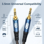 Emk 3.5 mm aux s&uuml;learvutile, 3.5 mm aux jack kaabel isasest isaseks stereo 3.5 mm liin, echo k&otilde;lari jack kaabel k&otilde;rvaklappidele, mobiiltelefoni aux kaabel autole (0.5 m, straight)