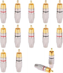 Cerioll Rca keevituseta Av-pistik, 12 tk Rca isaspistiku komplekt, Rca pistikuadapter, jootevaba helipea, Rca pistiku pikendus multimeediale ja Cctv-le (must + punane)