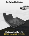 3w P&otilde;randamatid bmw 3 series g20 2019-2025, tpe igasuguse ilmaga kohandatud kummimatid bmw 3 series g20 1. ja 2. reale, t&auml;iskomplekt auto p&otilde;randamattide tarvikud, mustad libisemiskindlad matid