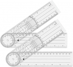 2 tk protraktor, vuuginoa, pvc goniomeeter, protraktor 360&deg; nurga all, l&auml;bipaistev joonlaud, nurgajoonlaud, kokkupandav joonlaud