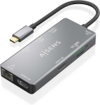 Aisens Asuc-9p018-gr Usb-c dokk 9-in-1, Usb-c A 2xhdmi, 1xrj45, 2xusb-a Usb3.0, 1xusb-a Usb2.0, 1xusb-c Pd, 1xsd, 1xmicro Sd, hall, 15 cm
