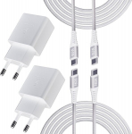 2 Pack 25w Usb C laadija 2m nailonist laadimiskaabliga Type C, Samsung Galaxy S25/s24/s23/s22/s21 Ultra/z Flip 6/z Fold 6/s20/note 10/s10/a54/a55 jaoks, originaal kiirlaadija asendus