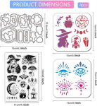 Globleland maagilise n&otilde;iakunsti templite ja l&otilde;ikevormide komplekt kaardi valmistamiseks ennustamise t&ouml;&ouml;riistade templid ja &scaron;abloonid maagilise silma ringi v&auml;rvi reljeef&scaron;abloon diy scrapbooking k&auml;sit&ouml;&ouml;albumi tarvikute jaoks
