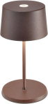 Zafferano, Olivia Mini lamp, kaasaskantav ja taaslaetav laualamp puutetundliku juhtimisega, sobib elutuppa ja &otilde;ue, dimmer, 2700-3000 K, k&otilde;rgus 22 cm, v&auml;rvus Corten