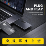 Uflatek 32 gb usb m&auml;lupulk &auml;ri krediitkaardi usb-m&auml;lupulk usb 2.0 m&auml;lupulk metallist korpusega m&auml;lupulk krediitkaardi kujuline m&auml;lupulk vastupidav pendrive must v&auml;line andmesalvestus arvutitele