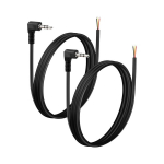 Pngknyocn 1/8 tolline stereo palja juhtmega helikaabel, 2 tk 90 kraadi asendus 3,5 mm Trs isane kuni avatud juhtmega ots audio seadmete kaabli parandamiseks (1 m / 3 jalga)