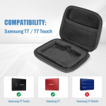 Procase k&otilde;vaketta &uuml;mbris Samsung T7 / T7 Touch kaasaskantavale Ssd-le (500gb/1tb/2tb), p&otilde;rutuskindel k&otilde;va &uuml;mbris-organisaator kaasaskantavatele v&auml;listele k&otilde;vaketastele - must
