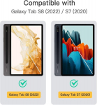 Jetech &uuml;mbris Samsung Galaxy Tab S8 2022/s7 2020 11-tollisele tahvelarvutile koos S Pen hoidikuga, &otilde;huke folio-alus tahvelarvuti kaitse&uuml;mbris, mitme nurga vaade (must)