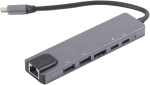 Annadue Type-c 6 in 1 hub, Usb laiendusjaotur, 6 in 1 Type-c hub, multifunktsionaalne, t&otilde;hus soojuse hajutamine, sobib paljudele Usb-seadmetele, nagu U-ketas, k&otilde;vaketas, hiir jne.