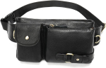 Fandare Retro v&ouml;&ouml;kott, rinna kott, v&ouml;&ouml;kott, sportlik nahast Sling kott, &otilde;lakotid, meeste &otilde;lakott, veekindel Crossover Daypacks v&auml;ljas reisimiseks, matkamiseks, Crossbody Pack, must, Retro