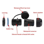 Penglin 5 tk paneelile paigaldatav Rj45 veekindel pistik Cat5/5e/6 Ethernet Lan-kaabli &uuml;hendus veekindla/tolmukindla kattega v&auml;liv&otilde;rgu jaoks