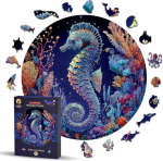 Puidust pusle t&auml;iskasvanutele ja lastele - &uuml;mmargune puidust pusle loomad 350 t&uuml;kki - t&auml;iskasvanute puidust pusle ookean - s&uuml;nnip&auml;eva j&otilde;ulukingitused (keskmine, Seahorse)