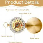 Messingkompass v&auml;litingimustes, kompass, veekindel kompass, v&auml;litingimuste kompass, matkamine, vintage kompass, messingist kaasaskantav kompass helendavate numbritega, telkimiseks, matkamiseks, jahipidamiseks ja v&auml;litegevusteks