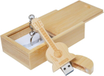 USB pulk Kitarrkujuline vahtra puidust m&auml;lupulk Usb-m&auml;lupulk puidust karbis (3.0/16gb, bambuspuit)