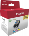 Canon Cli-521 originaal tindikassetid, 3 tk (ts&uuml;aan, magenta, kollane) - turvaline pappkarp