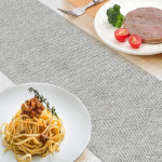 Kummuti jooksurada moodne elutoa laudlina maamaja stiilis v&auml;lim&ouml;&ouml;bli laudlina dekoratiivne laudlina beež linase v&auml;limusega naturaalne narmastega pulmade pestav laudlina koju 33 x 150 cm