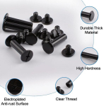 Increway Phillips kruvid, 60 komplekti 5 mm x 15 mm nikeldatud Chicago sidumiskruvid &uuml;mmargused Phillips kruvid post nail rivet Chicago button, mustad