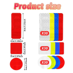 Psyqtsuary helkurteip, 120 helkuri kleebise pakend, helkurid riietele, veekindel isekleepuv helkuri kleebis jalgrattale, mootorrattale, autole, lapsevankrile, koolikotile, seljakotile