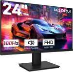 Monitor Koorui 24-tolline m&auml;ngumonitor fhd (1920 x 1080), 100 hz, va, adaptivesync, integreeritud k&otilde;lar, hdmi, vga, 75 x 75 mm vesa kinnitus, eye care, raamita, must