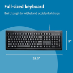 Kensington 1500151&1500109 Valuekeyboard must Pc/mac, klaviatuur