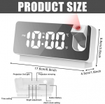 Projektsiooniga &auml;ratuskell, digitaalne &auml;ratuskell projektori ja temperatuurin&auml;idikuga, 180&deg; p&ouml;&ouml;ratav projektsioon, suur led-aja n&auml;idik, usb peegel&auml;ratuskell magamistuppa, elutuppa