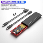 M.2 Nvme Ssd korpus, alumiiniumist Usb 3.1 Gen 2 kuni Nvme Pcie M Key M.2 Ssd korpus (ilma k&otilde;vakettata) toetab M.2 Sata Nvme 2230/2242/2260/2280 Ssd (must)