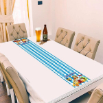 Qpout Oktoberfest laudlina, 30 x 180 cm Oktoberfest dekoratiivne laudlina, sinine ja valge laudlina, Baieri lauakaunistus
