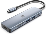 Usb c jaotur, usb 3.0 jaotur, 6 in 1 usb c dokkimisjaam 2 x usb 3.0, 4k hdmi, 100w pd, sd/tf-kaardi lugeja, &uuml;hildub s&uuml;learvuti, windowsi, macos-i, chrome os-i s&uuml;steemidega