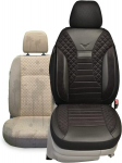 Bremer sitzbez&uuml;ge m&otilde;&otilde;tmelised auto istmekatted, &uuml;hilduvad &scaron;koda scala juhi ja k&otilde;rvalistuja istmetega alates 2019. aastast / auto istmekatete veluur kunstnahast komplekt, 2 tk, must (ps803)