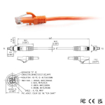 C2g 1.5m Cat6a Ethernet kaabel, eriti paindlik, &otilde;huke, ideaalne ruuterile, modemile, internetile, Wifi boxidele, Xboxile, Ps5-le, Smart Tv-le, Sky Q-le, Ip-kaamerale, oranž
