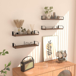 Horlimer 4 riiulist seinariiulite komplekt s&uuml;damekujuliste reelingutega, romantiline puidust riiul seinale magamistuppa, k&ouml;&ouml;ki, elutuppa, lastetuppa, vannituppa, kontorisse