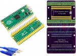 Emaplaat Raspberry Pi Pico koos Gpio laiendusplaadi ja Micro Usb kaabliga