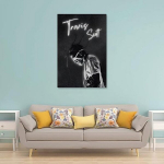 Travis Rapper Scott plakat tuppa, esteetiline l&otilde;uend seinakunst, magamistoa sisustusplakat, 30 x 45 cm