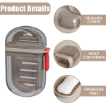 Xpex 2 seebikarbi reisikomplekt, foamie seebikarp, lekkekindel seebikarp reisile, tahke &scaron;ampooni karp, seebikauss &auml;ravoolukihiga, kaasaskantav seebikarp vannituppa, telkimiseks (l&auml;bipaistev)